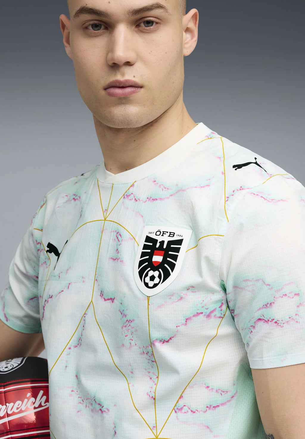 AUSTRIA AUTHENTIC AWAY JERSEY MEN - Football jersey - white-mint melt