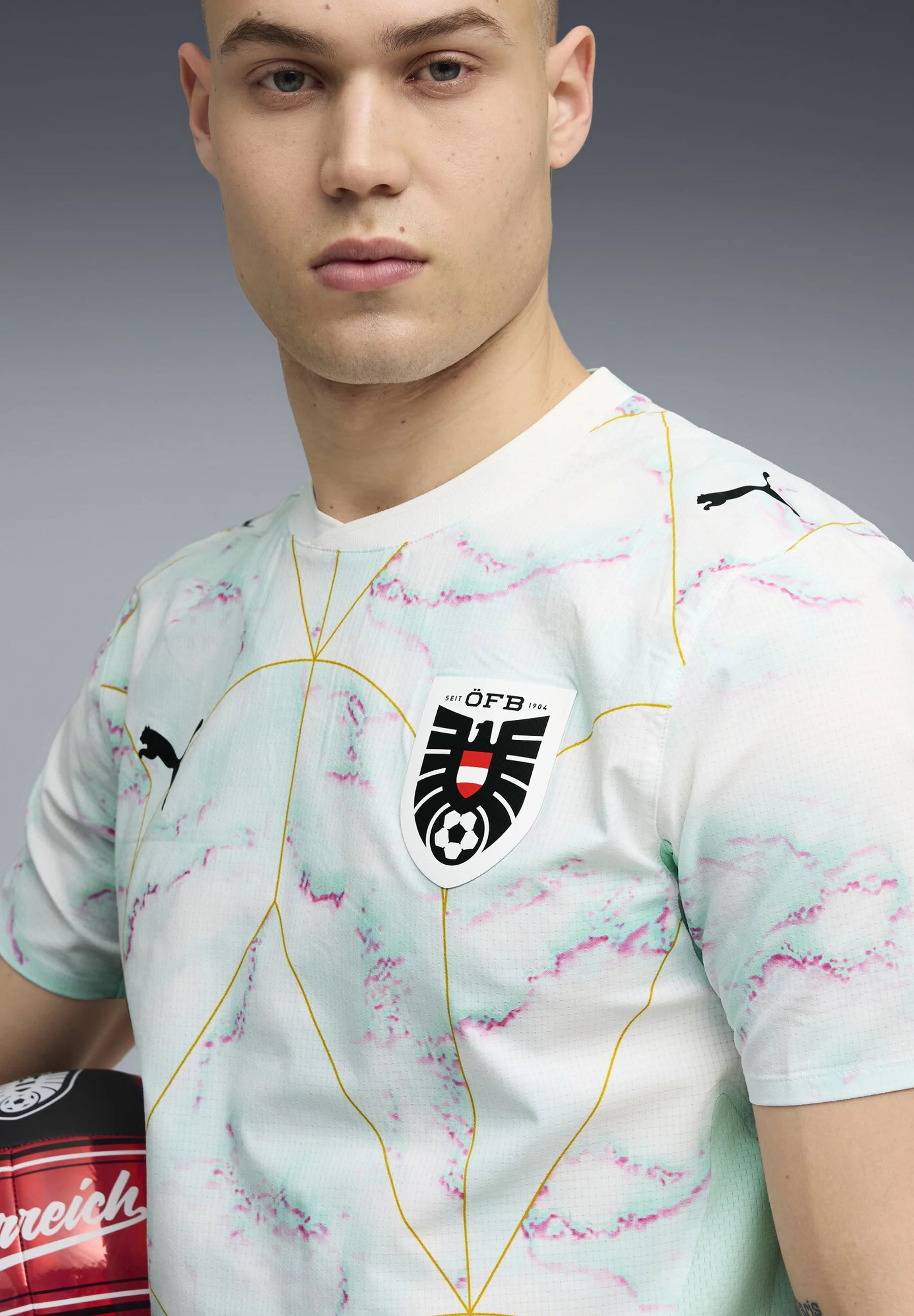 AUSTRIA AUTHENTIC AWAY JERSEY MEN - Football jersey - white-mint melt