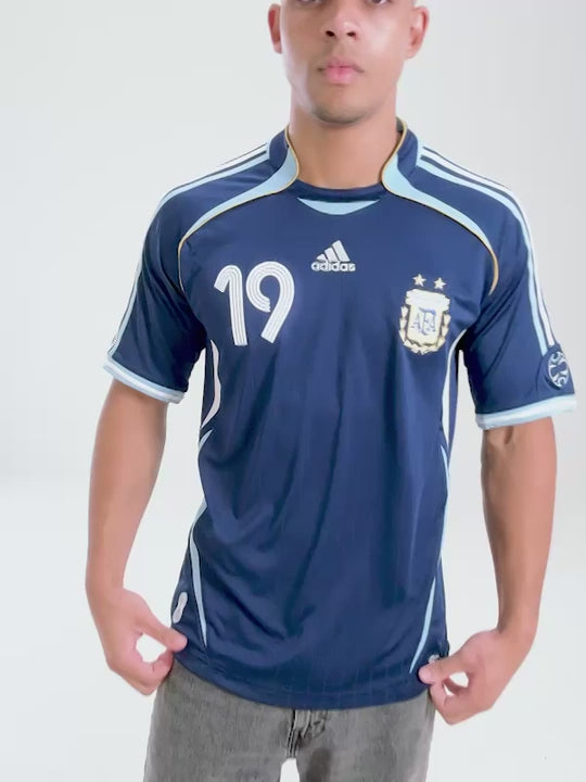 adidas Argentina 2006 Messi Away Soccer Jersey Blue